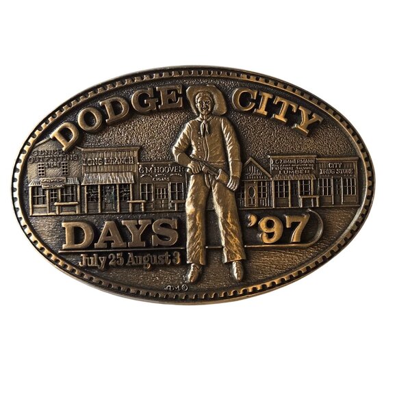 Dodge City Days Belt Buckle 1997 Cowboy Western Kansas Limited Edition - Picture 7 of 11